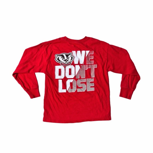 Russell Brand Wisconsin Badgers Kids Tee “We Don’t Lose” on Back Size S (6-7) - Picture 8 of 9